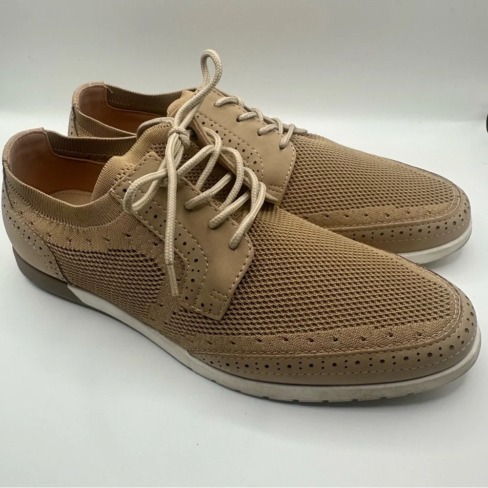New York City‎ 728 Brooklyn Sz 8 1/2 Tan Oxford Derbys Perforated Design